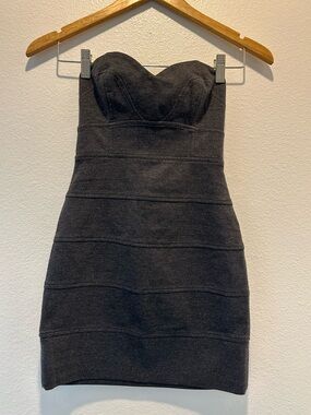 Talula - Strapless Sweetheart Bodycon Dress in Charcoal Gray - Women's Size US 2